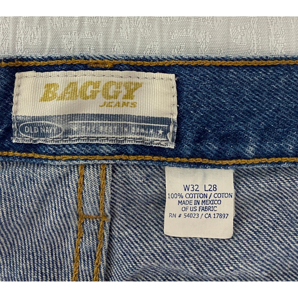 Vintage OLD NAVY Baggy Jeans Blue‎ Denim Mens 32×28 Cotton Made in Mexico - Picture 4 of 8
